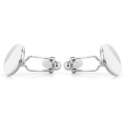 Cufflinks - Engraved Oval - Sterling Silver