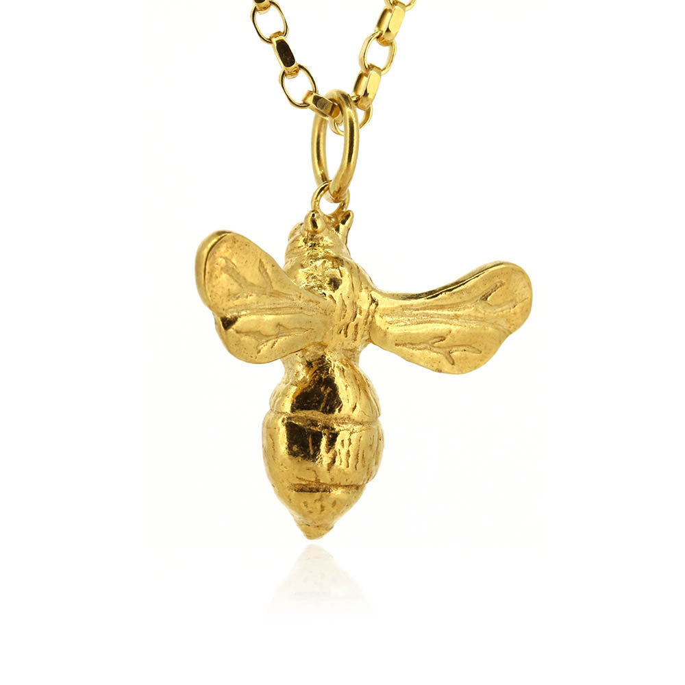 Bee Large Necklace - Yellow Gold Vermeil Necklace