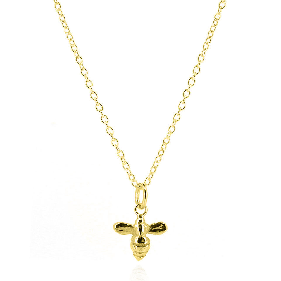 Bee Tiny Necklace - Yellow Gold Vermeil Necklace