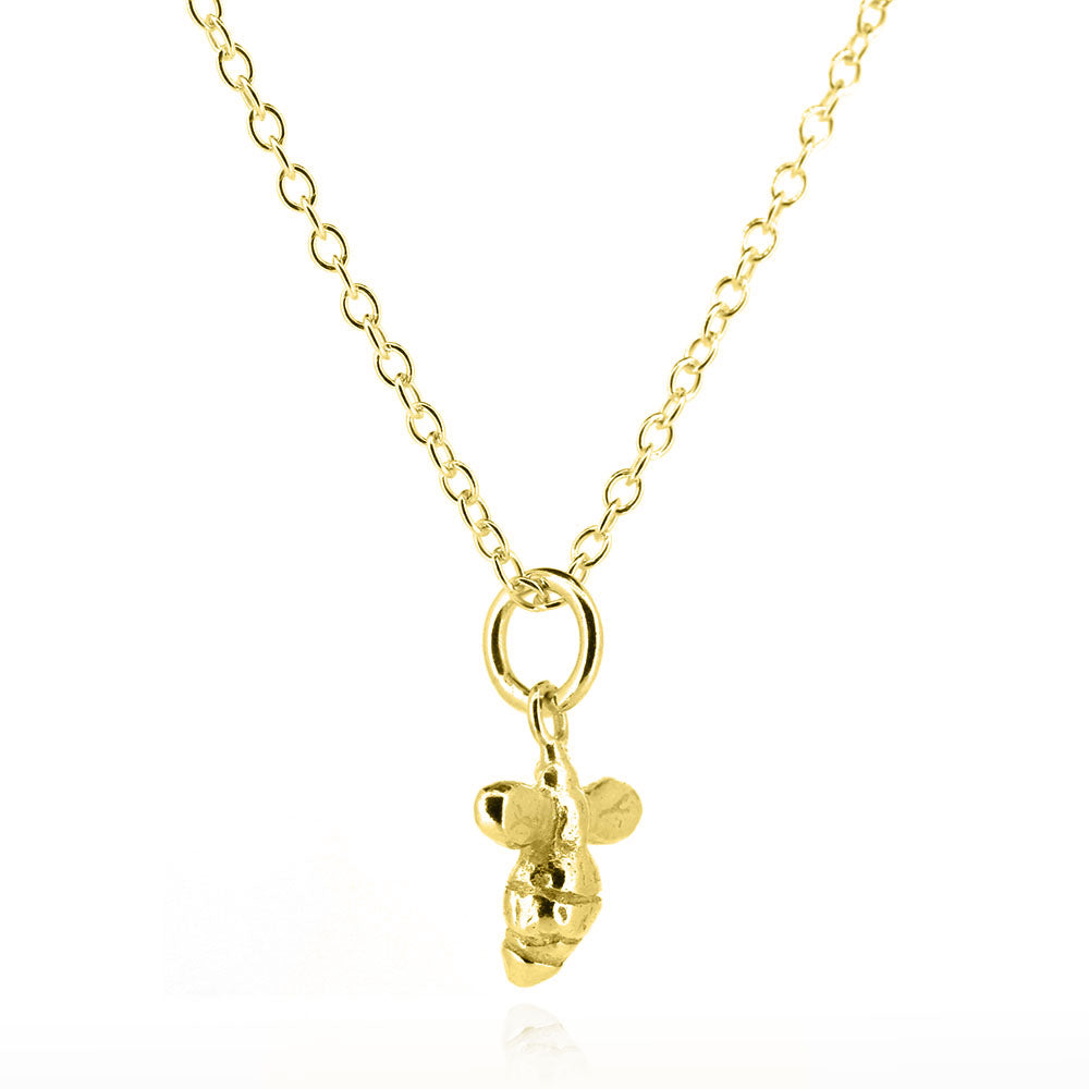 Bee Tiny Necklace - Yellow Gold Vermeil Necklace
