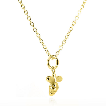 Bee Tiny Necklace - Yellow Gold Vermeil Necklace