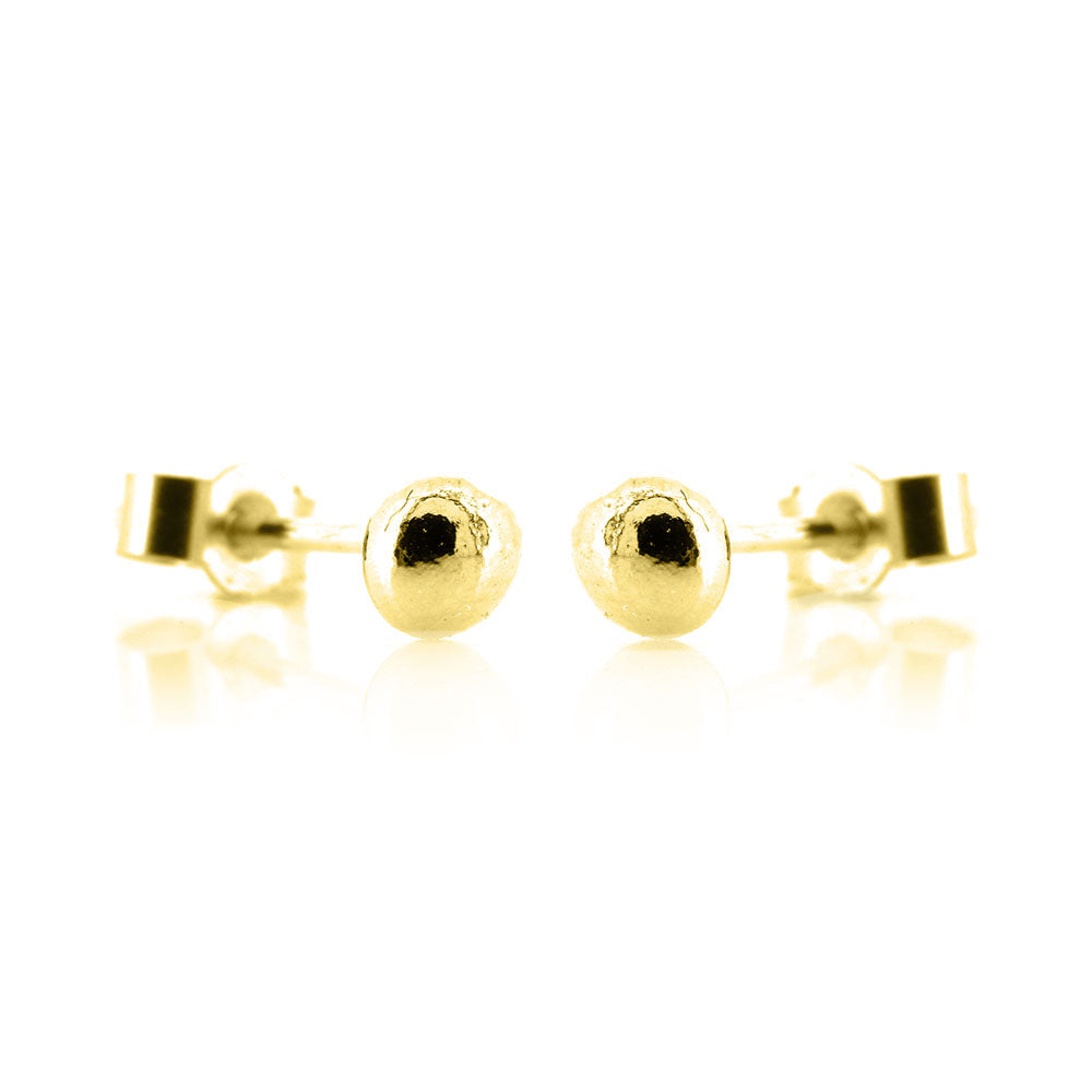 Pebble Ball Stud Earrings - Yellow Gold Vermeil Stud Earrings