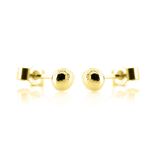 Pebble Ball Stud Earrings - Yellow Gold Vermeil Stud Earrings