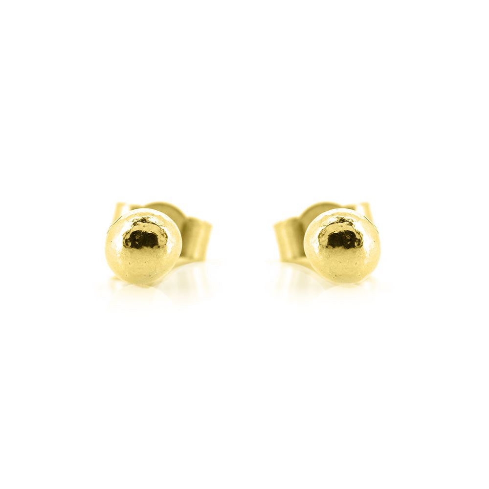 Pebble Ball Stud Earrings - Yellow Gold Vermeil Stud Earrings
