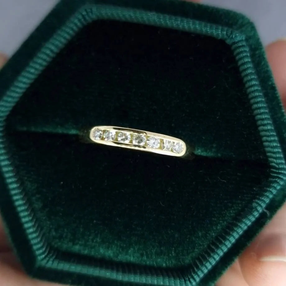 Bespoke made in 18ct yellow gold using our customers diamonds at Golden Snowdrop, the jewellers in Saftesbury near Salisbury. 