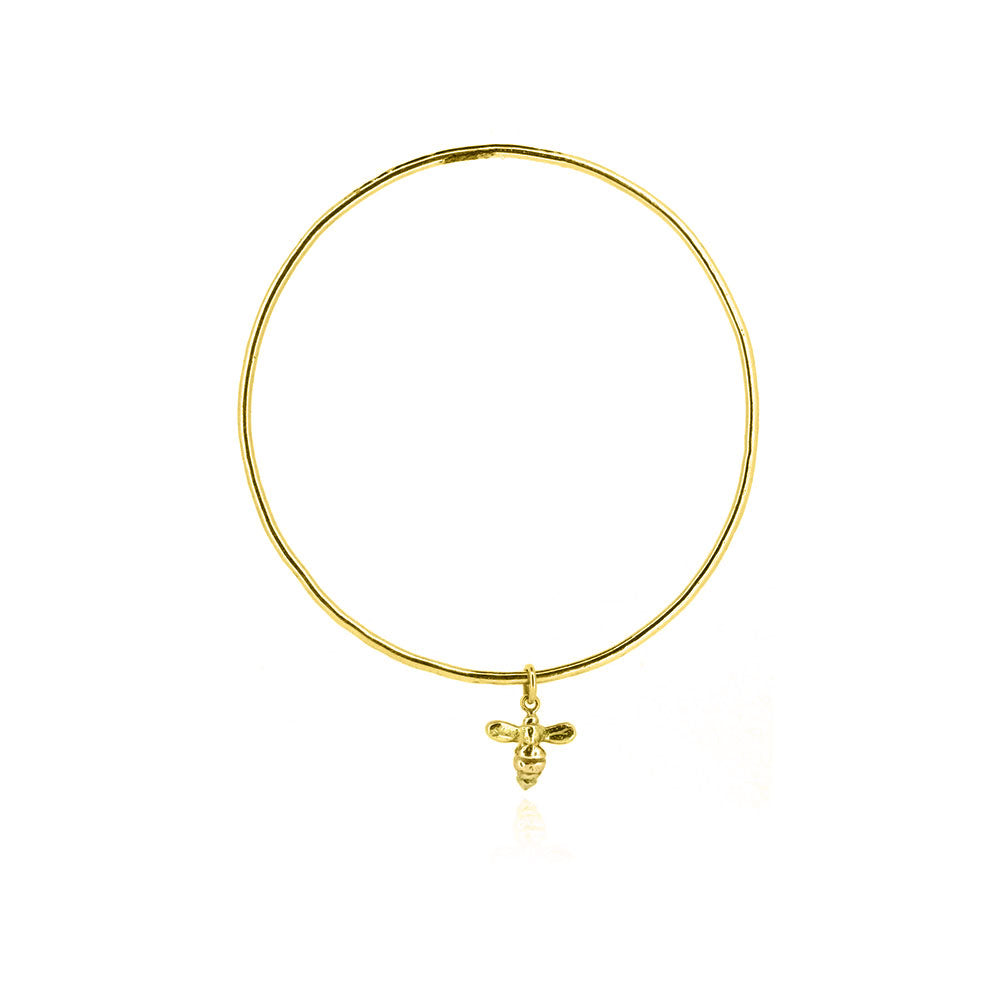 Bee Charm Bangle - Yellow Gold Vermeil Bangles