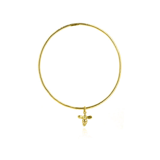 Bee Charm Bangle - Yellow Gold Vermeil Bangles