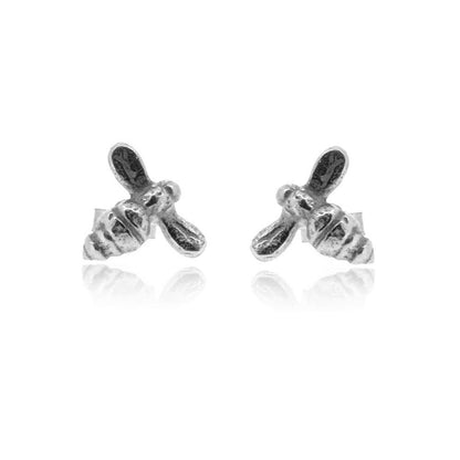 Bee Stud Earrings - Sterling Silver Stud Earrings