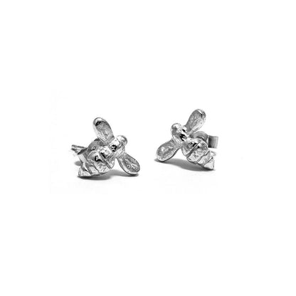 Bee Stud Earrings - Sterling Silver Stud Earrings