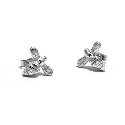 Bee Stud Earrings - Sterling Silver Stud Earrings