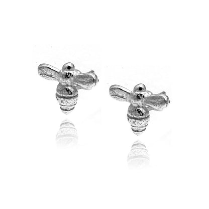 Bee Stud Earrings - Sterling Silver Stud Earrings