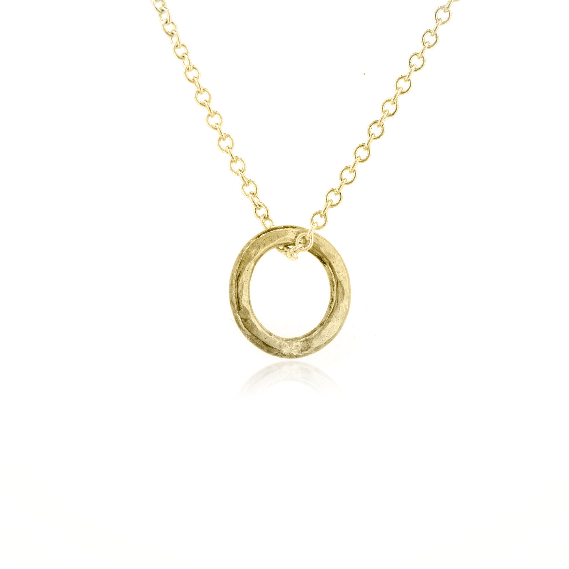 Unity Circle Tiny Pendant - 9ct Yellow Gold Necklace