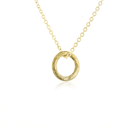 Unity Circle Tiny Pendant - 9ct Yellow Gold Necklace