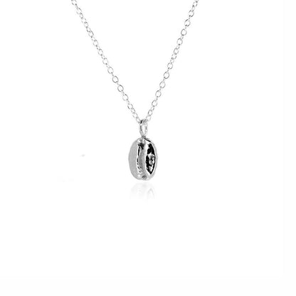 Coffee Bean Necklace - Sterling Silver Necklace