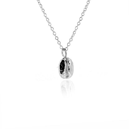 Coffee Bean Necklace - Sterling Silver Necklace