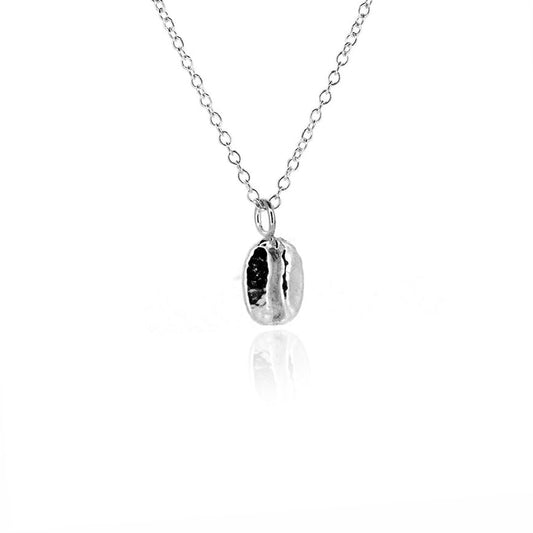 Coffee Bean Necklace - Sterling Silver Necklace