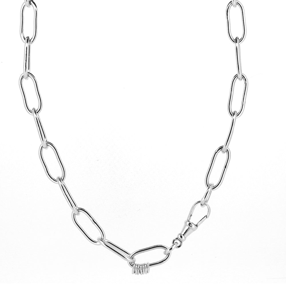 Fidget Chunky Cable Link Necklace Chain - Sterling Silver Necklace