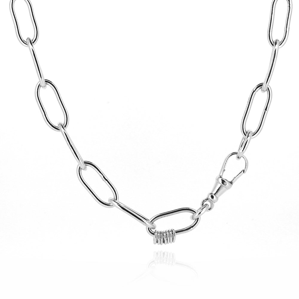 Fidget Chunky Cable Link Necklace Chain - Sterling Silver Necklace