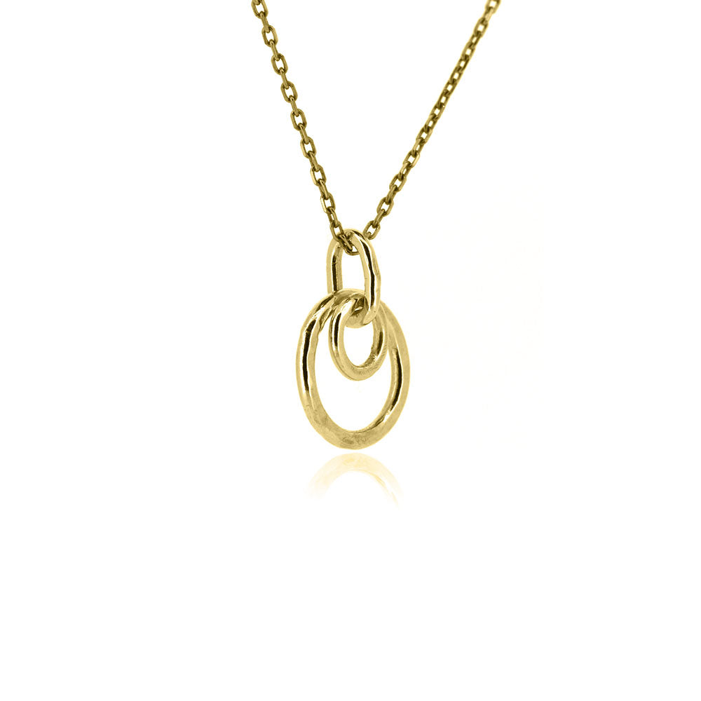 Cosmic Circle Pendant - 9ct Yellow Gold Necklace