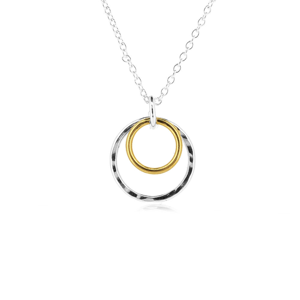 Cosmic Circle Two Colour Necklace - Sterling Silver & Vermeil Necklace