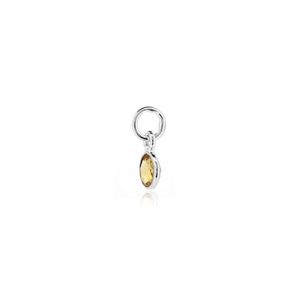 Citrine November Birthstone Charm - Sterling Silver Jewellery