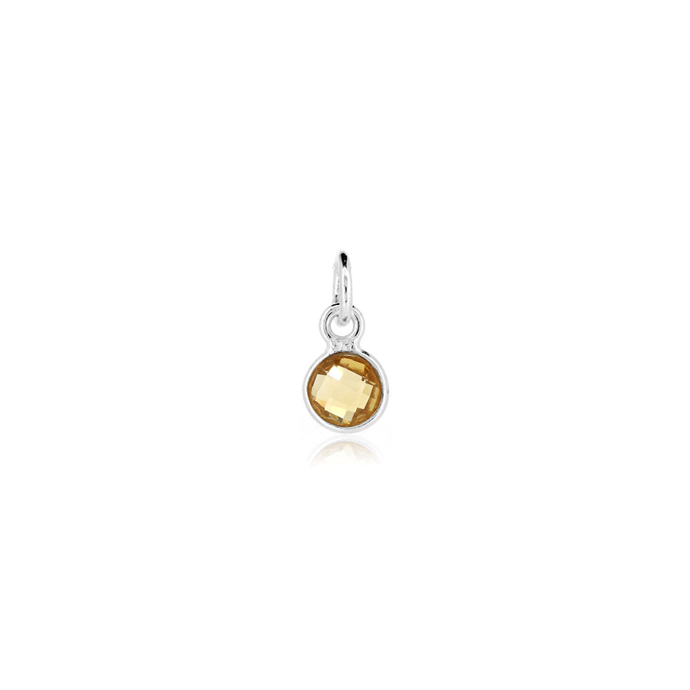 Citrine November Birthstone Charm - Sterling Silver Jewellery