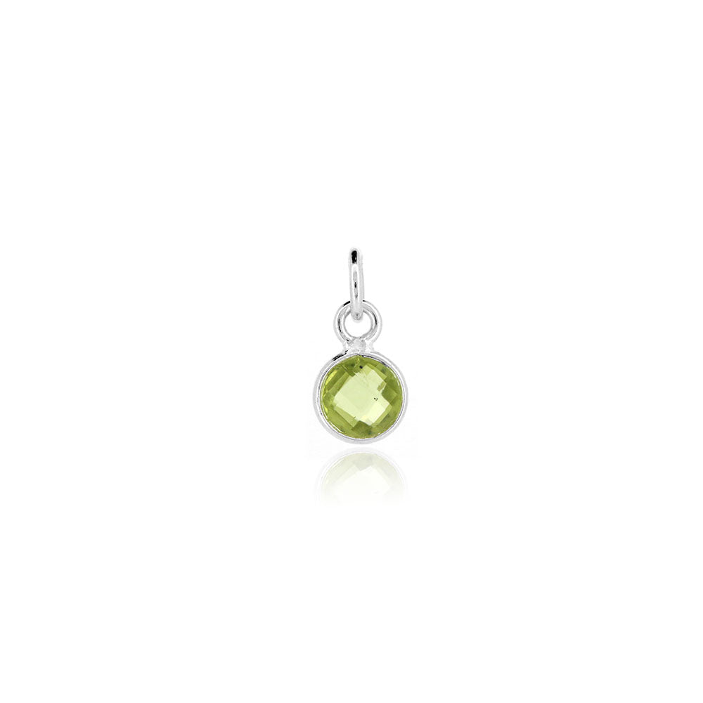 Peridot August Birthstone Charm - Sterling Silver Jewellery
