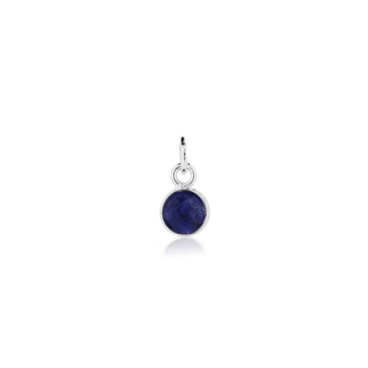 Sapphire September Birthstone Charm - Sterling Silver Jewellery