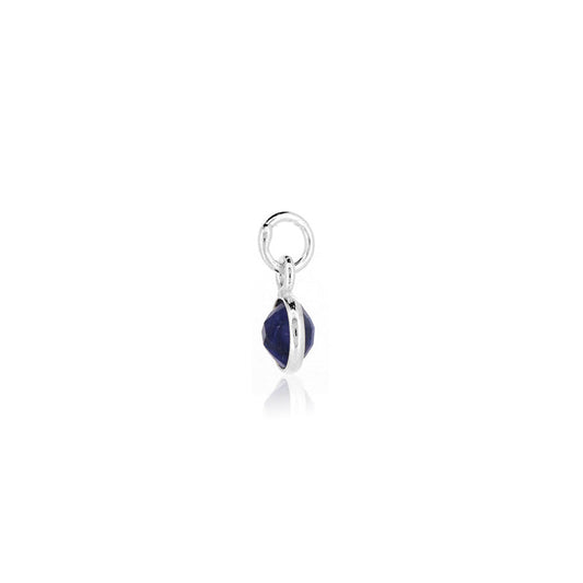 Sapphire September Birthstone Charm - Sterling Silver Jewellery