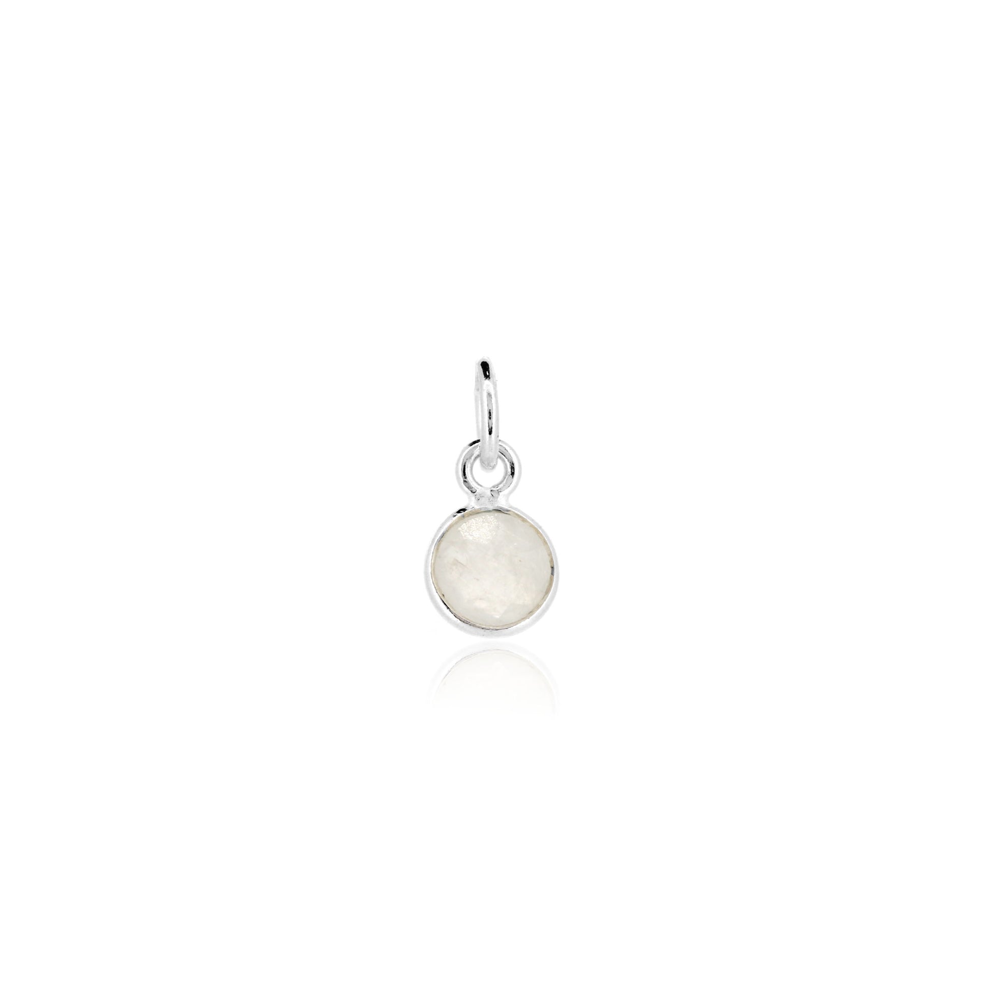 Moonstone June Birthstone Charm - Sterling Silver Jewellery