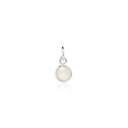 Moonstone June Birthstone Charm - Sterling Silver Jewellery