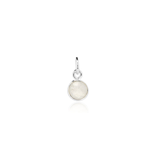 Moonstone June Birthstone Charm - Sterling Silver Jewellery
