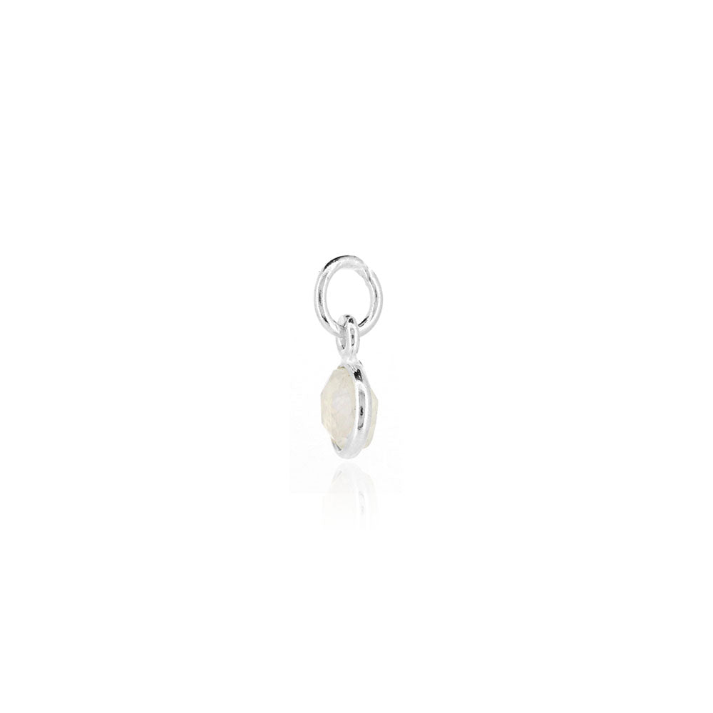 Moonstone June Birthstone Charm - Sterling Silver Jewellery