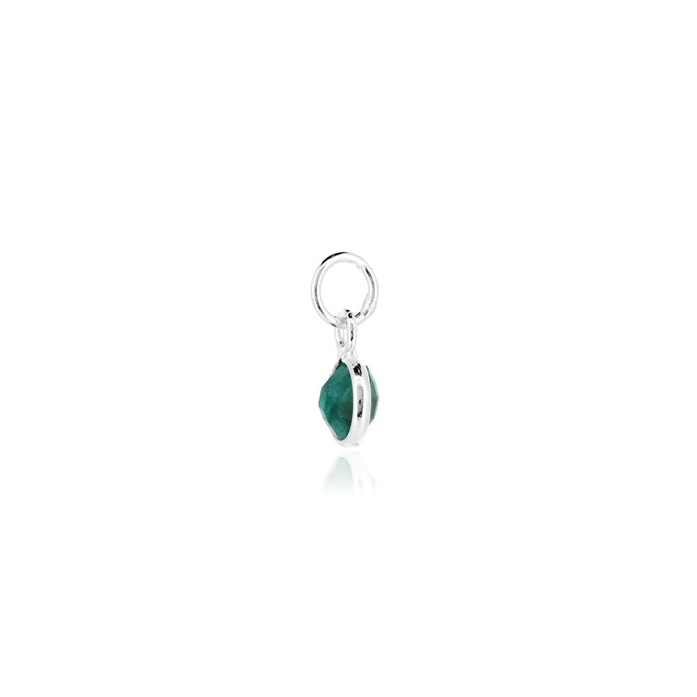 Emerald May Birthstone Charm - Sterling Silver Jewellery