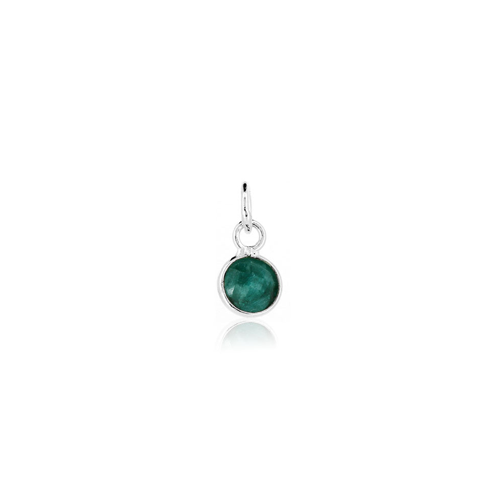 Emerald May Birthstone Charm - Sterling Silver Jewellery