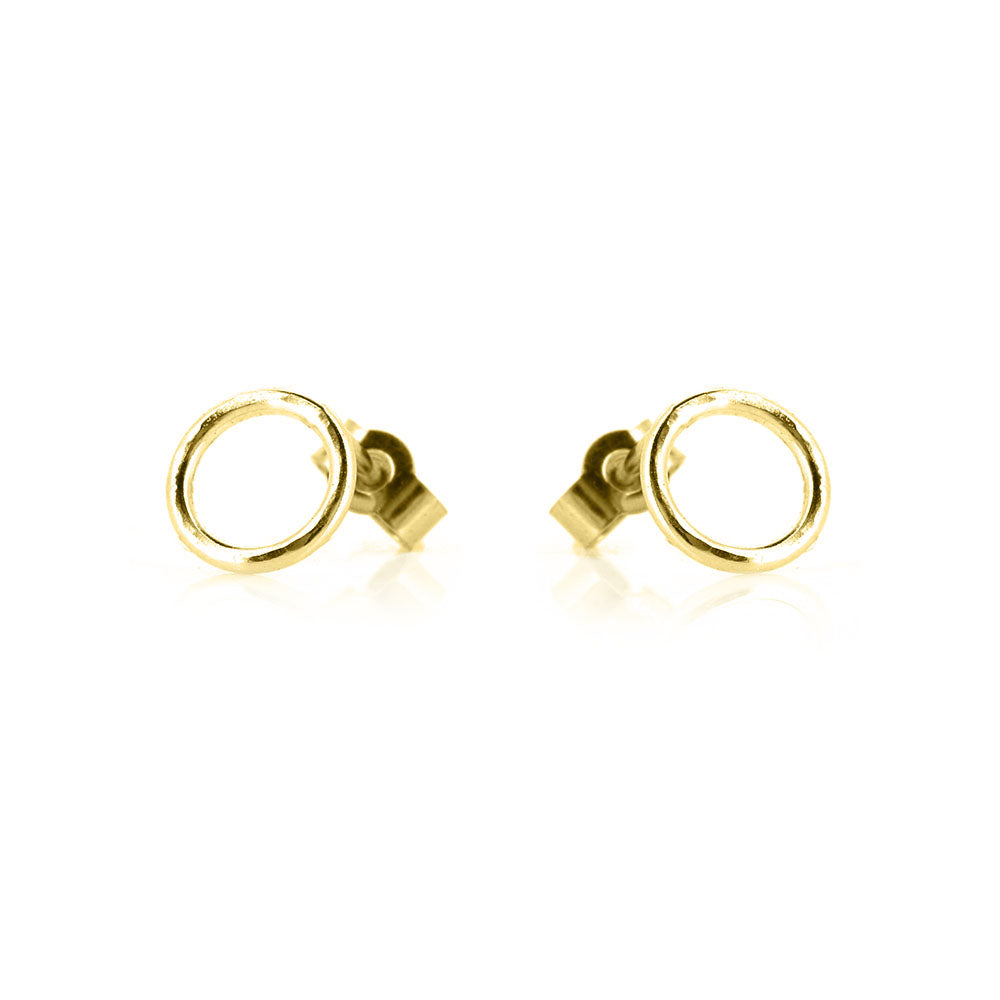 Unity Circle Medium 7mm Stud Earrings - 9ct Yellow Gold Stud Earrings