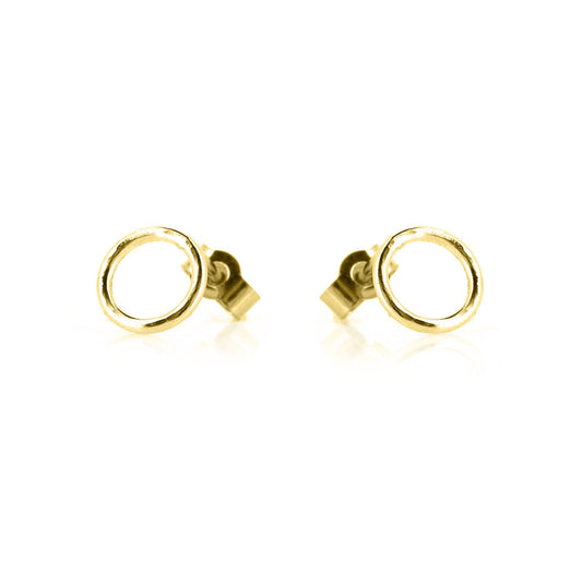 Unity Circle Medium 7mm Stud Earrings - 9ct Yellow Gold Stud Earrings