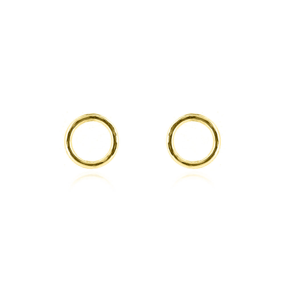 Unity Circle Medium 7mm Stud Earrings - 9ct Yellow Gold Stud Earrings
