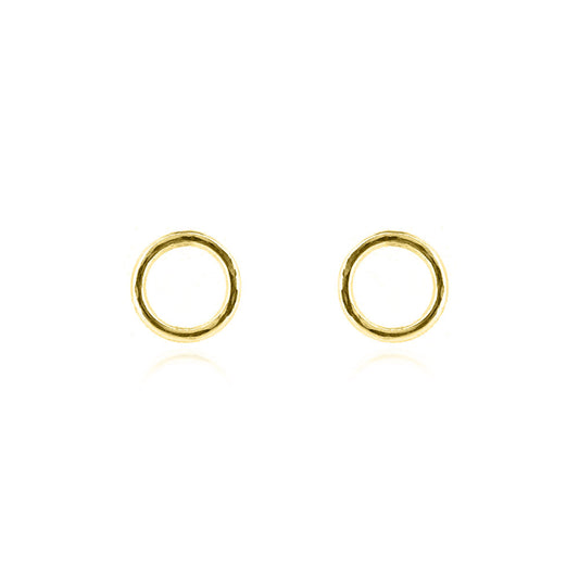 Unity Circle Medium 7mm Stud Earrings - 9ct Yellow Gold Stud Earrings