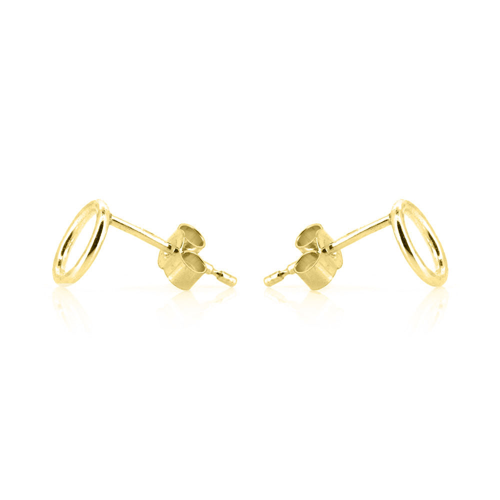 Unity Circle Medium 7mm Stud Earrings - 9ct Yellow Gold Stud Earrings
