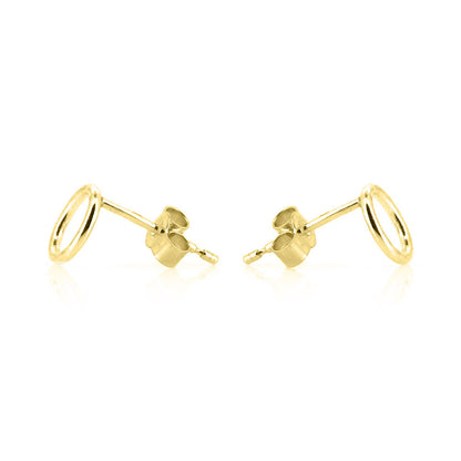 Unity Circle Medium 7mm Stud Earrings - 9ct Yellow Gold Stud Earrings