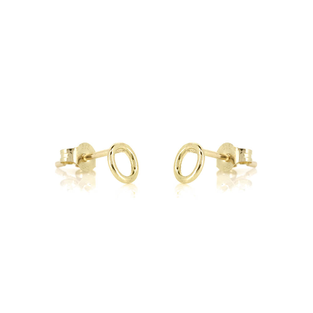 Unity Circle Small 5mm Stud Earrings - 9ct Yellow Gold Stud Earrings