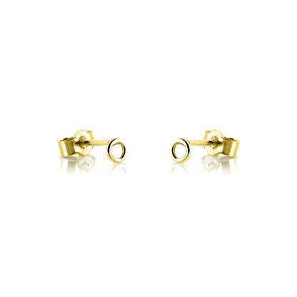 Unity Circle Tiny 3mm Stud Earrings - 9ct Yellow Gold Stud Earrings