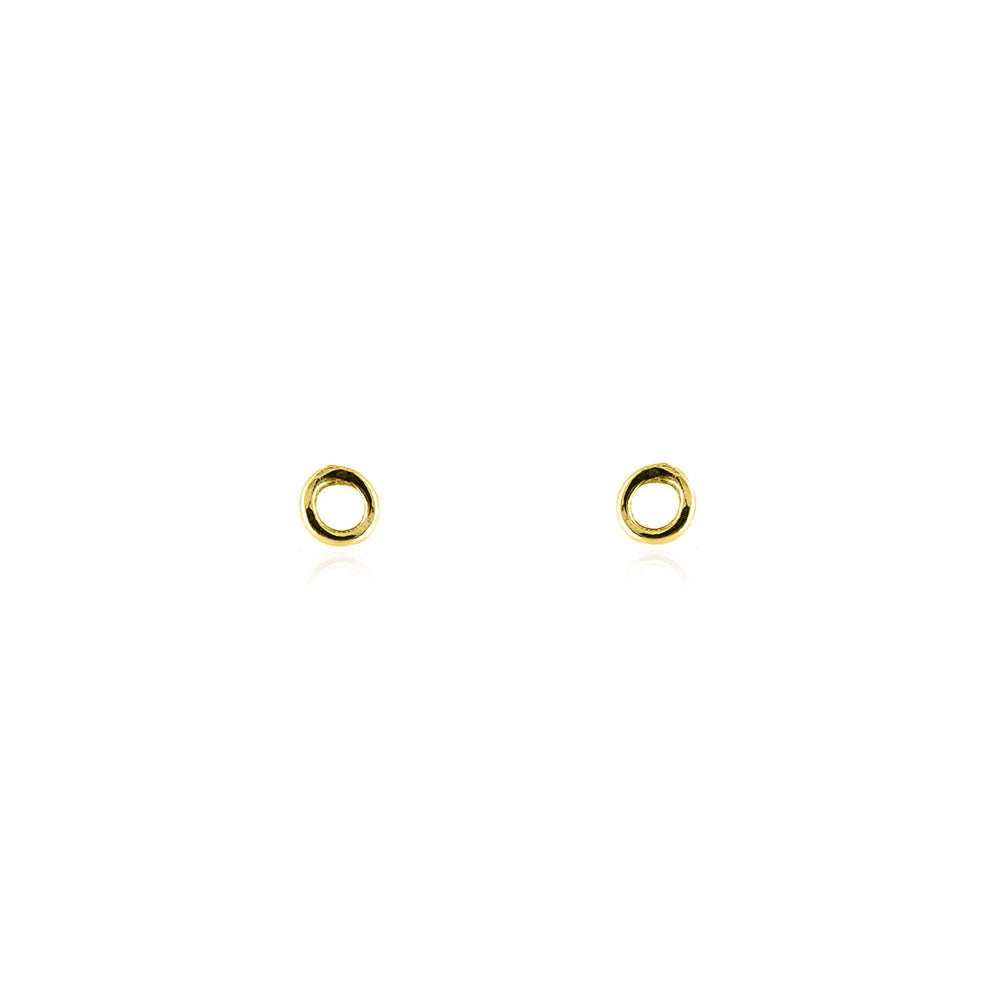 Unity Circle Tiny 3mm Stud Earrings - 9ct Yellow Gold