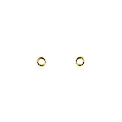 Unity Circle Tiny 3mm Stud Earrings - 9ct Yellow Gold Stud Earrings