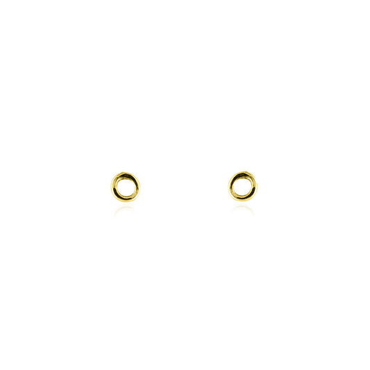 Unity Circle Tiny 3mm Stud Earrings - 9ct Yellow Gold