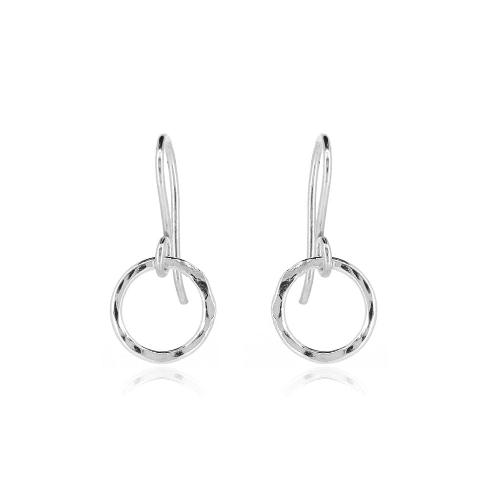 Unity Circle Small Drop Earring - Sterling Silver Drop Earrings