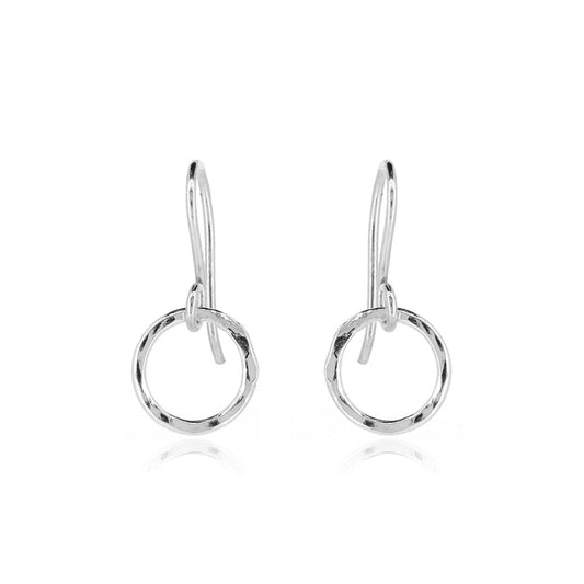 Unity Circle Small Drop Earring - Sterling Silver Drop Earrings