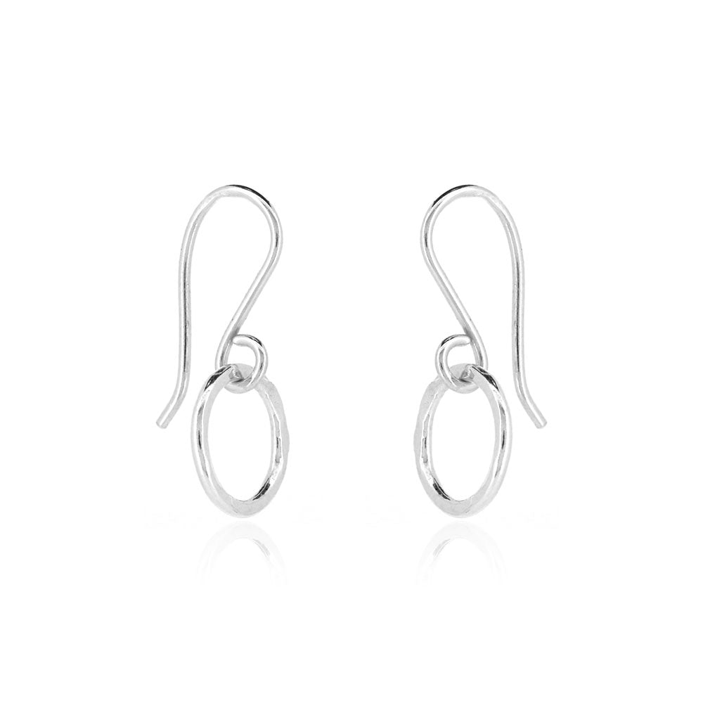 Unity Circle Small Drop Earring - Sterling Silver Drop Earrings