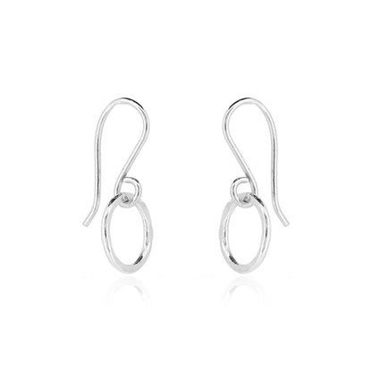 Unity Circle Small Drop Earring - Sterling Silver Drop Earrings